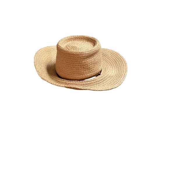 Women's Paper Straw Boater Sun Hat Adjustable Chin Strap Universal Thread 202C - Picture 3 of 10